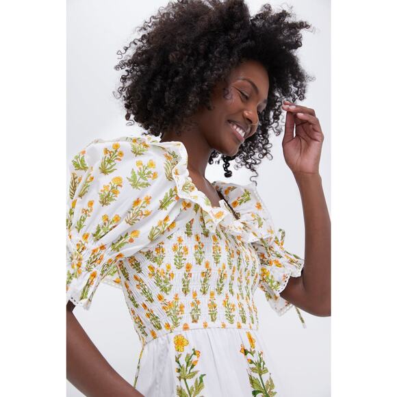 PINK CITY PRINTS Buttercup Meadow Meryl Dress Size M NWT Retail $282 - Picture 5 of 6